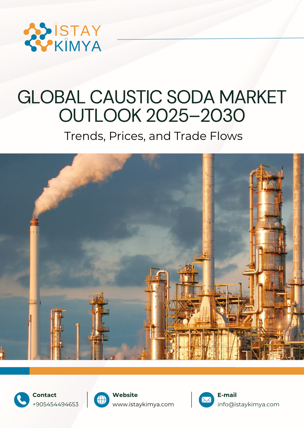 Cover of Global Caustic Soda Market Outlook 2025–2030 — Trends, Prices, and Trade Flows